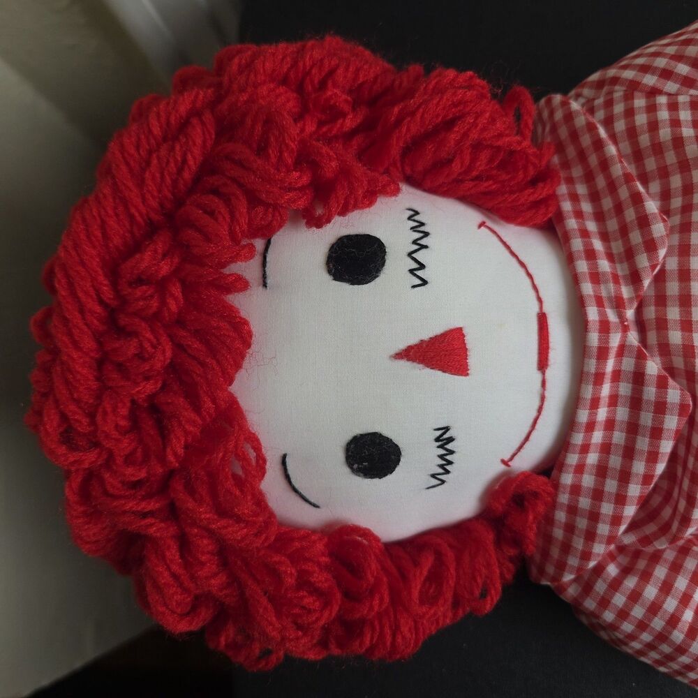 ​Vintage Handmade Raggedy Ann & Andy Large 24" Plush Dolls - Picture 15 of 16